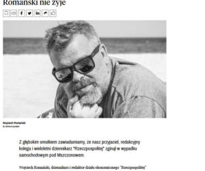 Dziennikarz zginął w wypadku pod Mszczonowem 