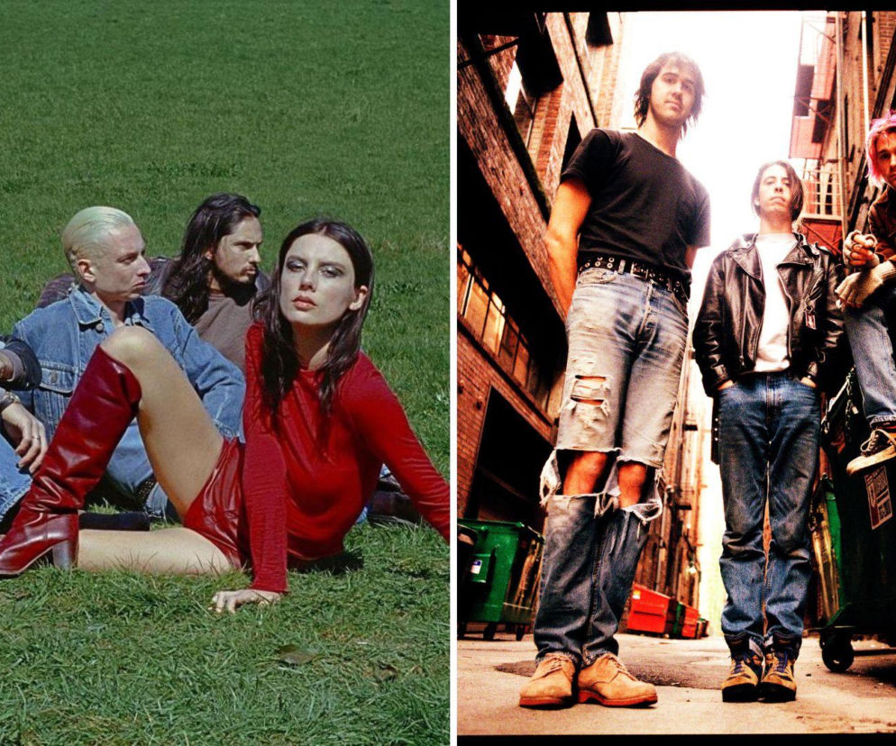Zespół Wolf Alice na trawie. Obok na drugim zdjęciu Nirvana w alejce. O ich wspólnym koncercie czytaj w EskaRock.
