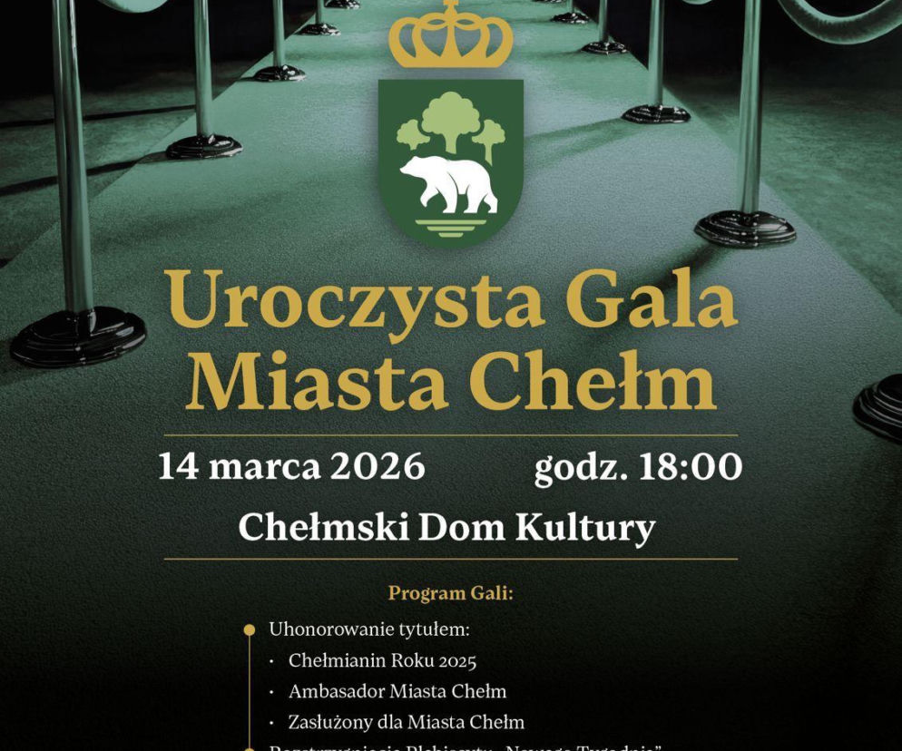 Plakat zapowiadający Galę Miasta Chełm