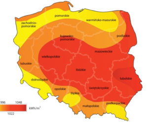Natężenie promieniowania słonecznego w Polsce