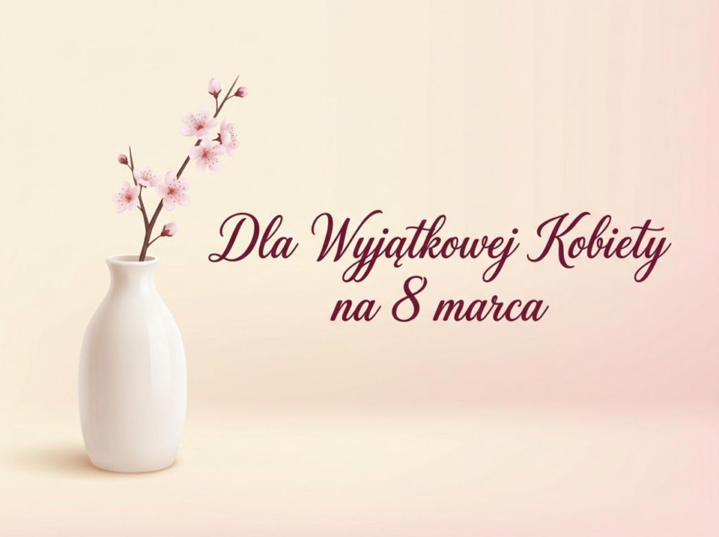 Waza z gałązką wiśni na Dzień Kobiet