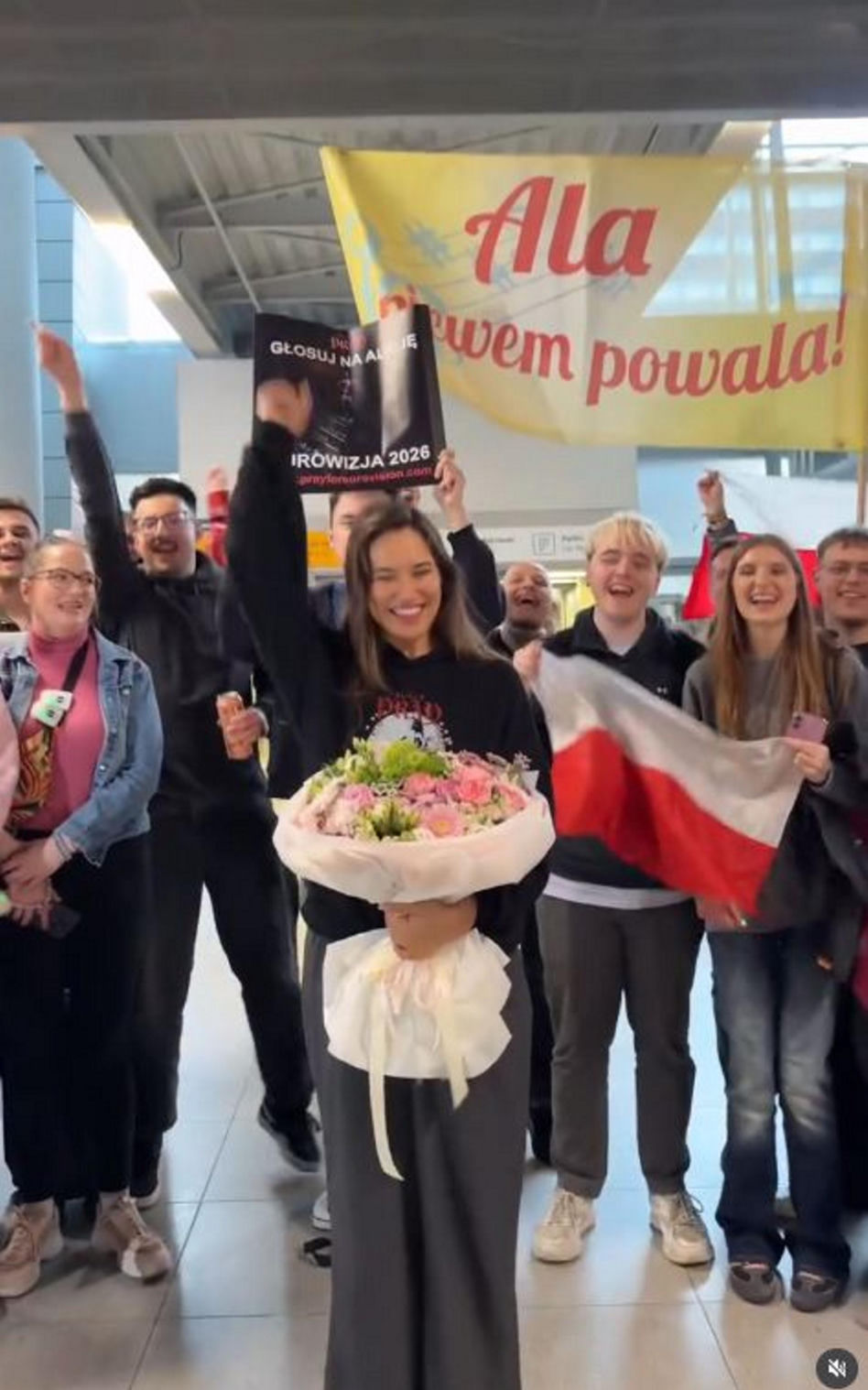 Alicja Szemplińska na lotnisku
