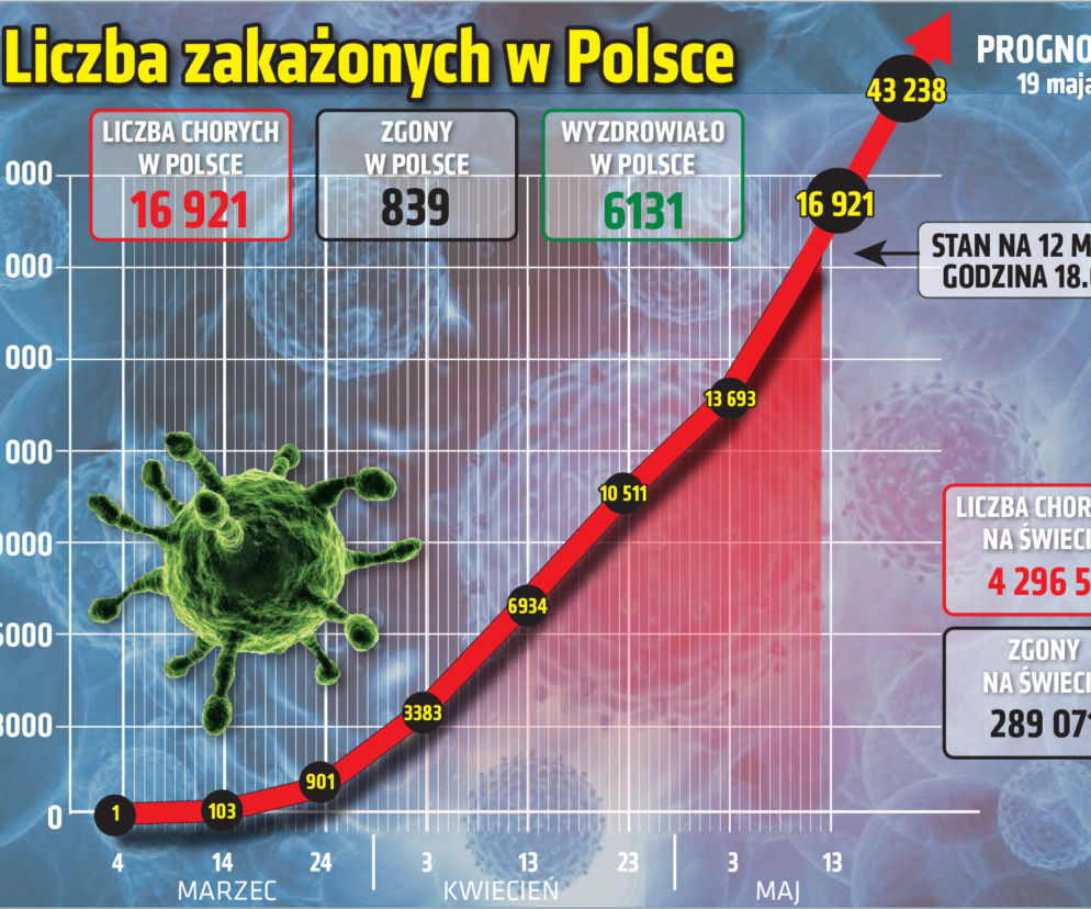 Koronawirus: Zobacz wykresy i prognozy – stan na 12.05 godz. 17.30