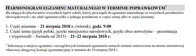Matura 2018 HARMONOGRAM - co i kiedy na egzaminie dojrzałości?