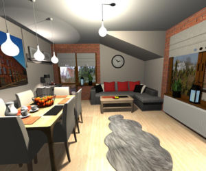 Salon w stylu industrialnym