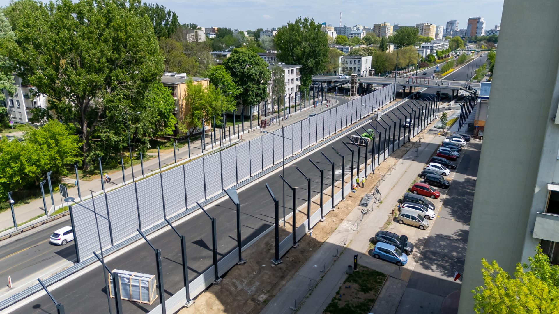 Ekrany akustyczne na Saskiej Kępie