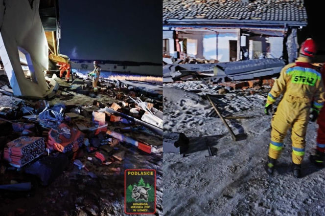 Wybuch w domu w Tykocinie. Dwie osoby musiały uciekać