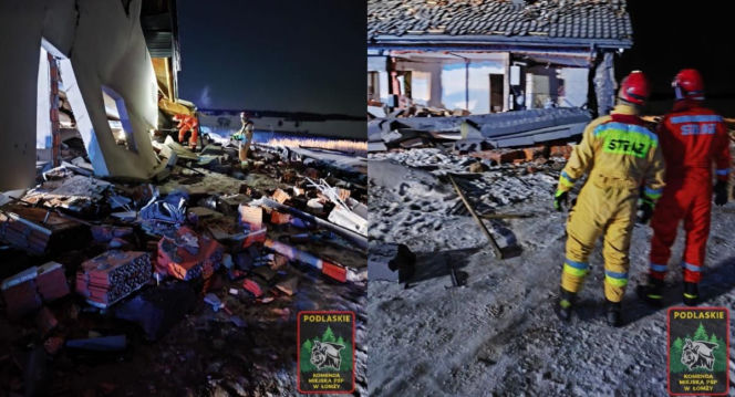 Wybuch w domu w Tykocinie. Dwie osoby musiały uciekać