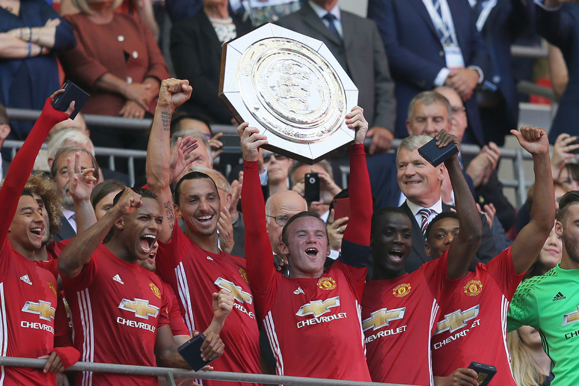 Piłkarze Manchesteru City i Manchesteru United