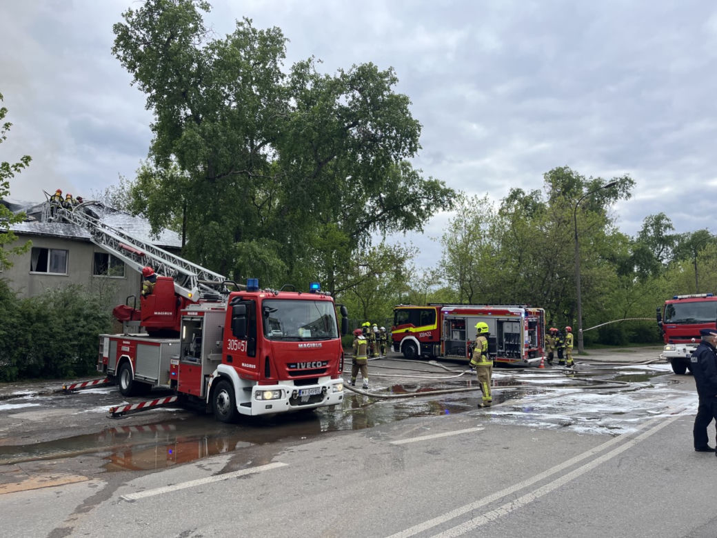 Pożar budynku przy ul. Podskarbińskiej