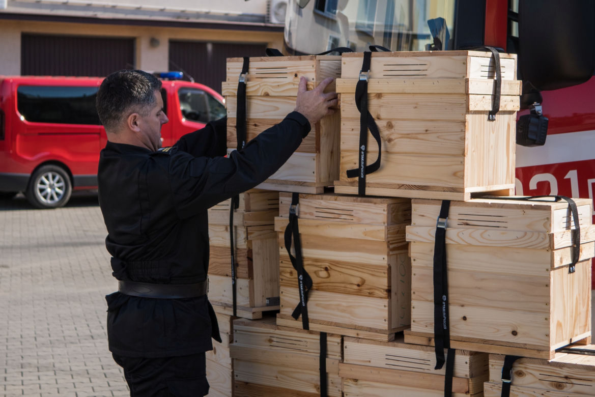 Akcja "Tak dla pszczół" podkarpackich strażaków i Banku Pszczelego