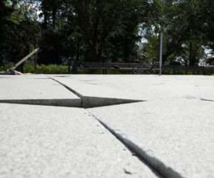 Łódź: Policjanci zniszczyli park Stanisława Moniuszki. Niedawno był tam remont!