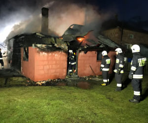 Pożar drewnianego domu w Jastkowicach