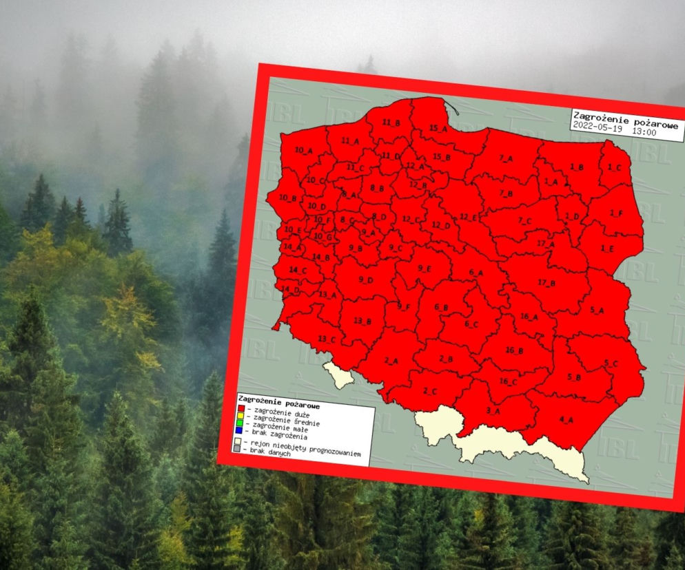 Cała Polska na czerwono. Najwyższy stopień zagrożenia pożarowego 