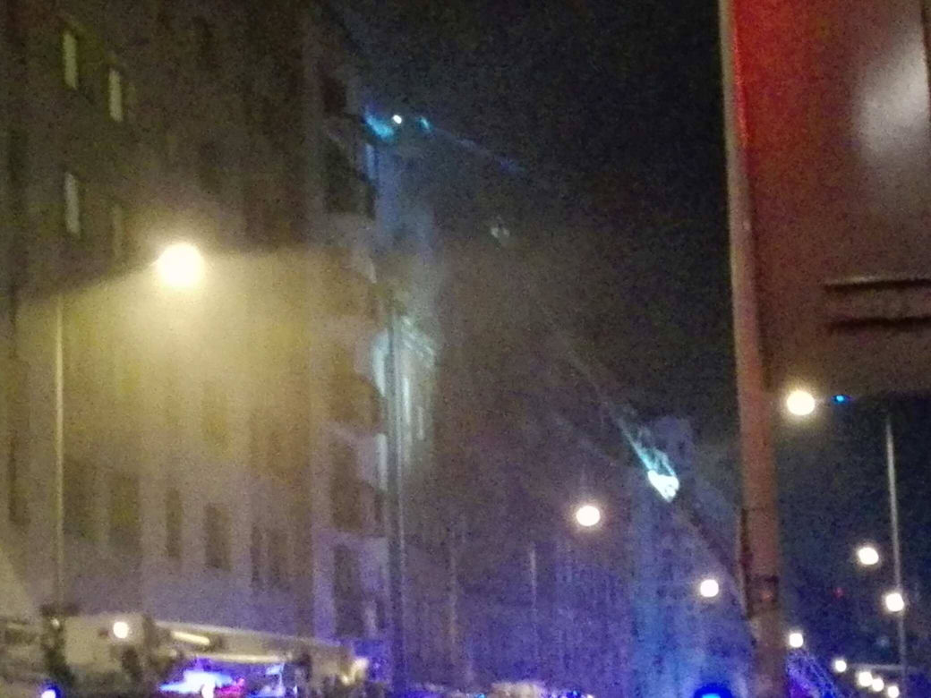 Pożar opuszczonej kamienicy przy Okrzei 30