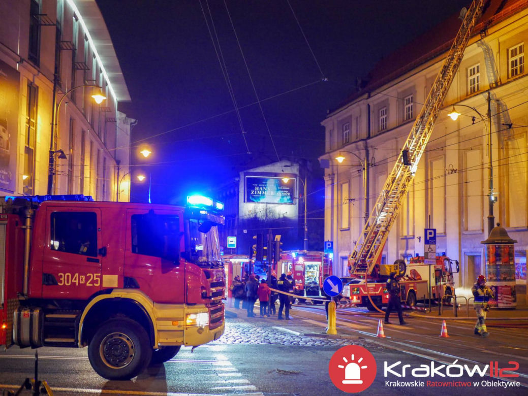 Groźny pożar w budynku Filharmonii Krakowskiej