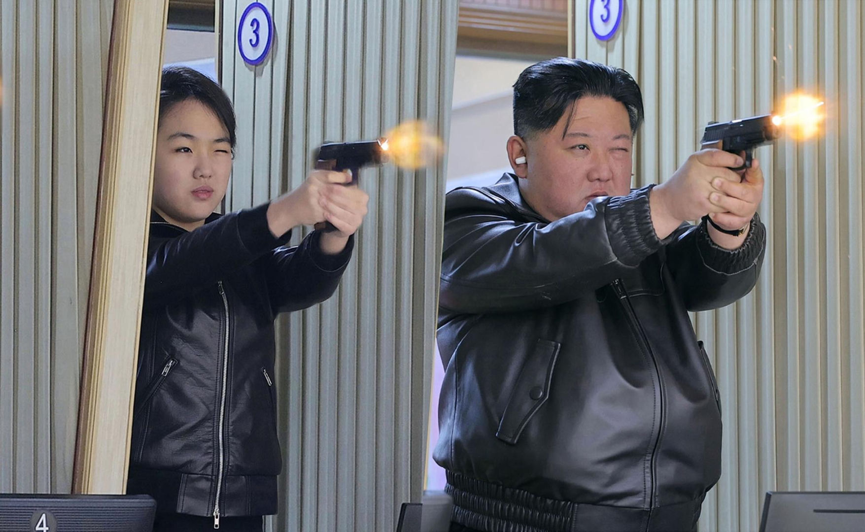 Korea Płn./ Przywódca Kim Dzong Un z 13-letnią córką testowali nowe pistolety