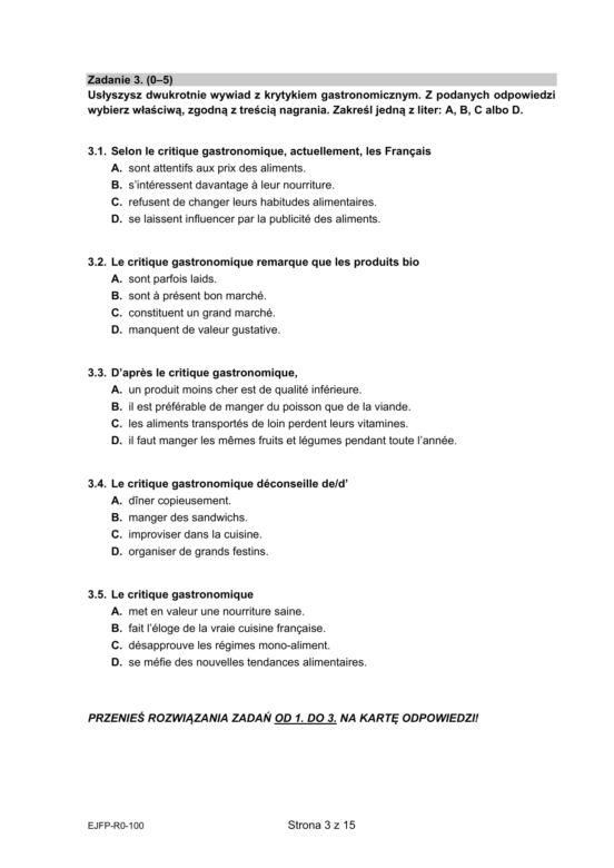 Matura 2021: Język francuski- poziom rozszerzony  [ARKUSZE CKE]
