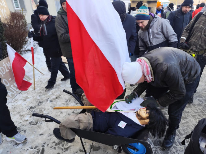 Protest przeciwko SCT w Krakowie