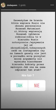 Doda komentuje konflikt Rusin vs. Rozenek