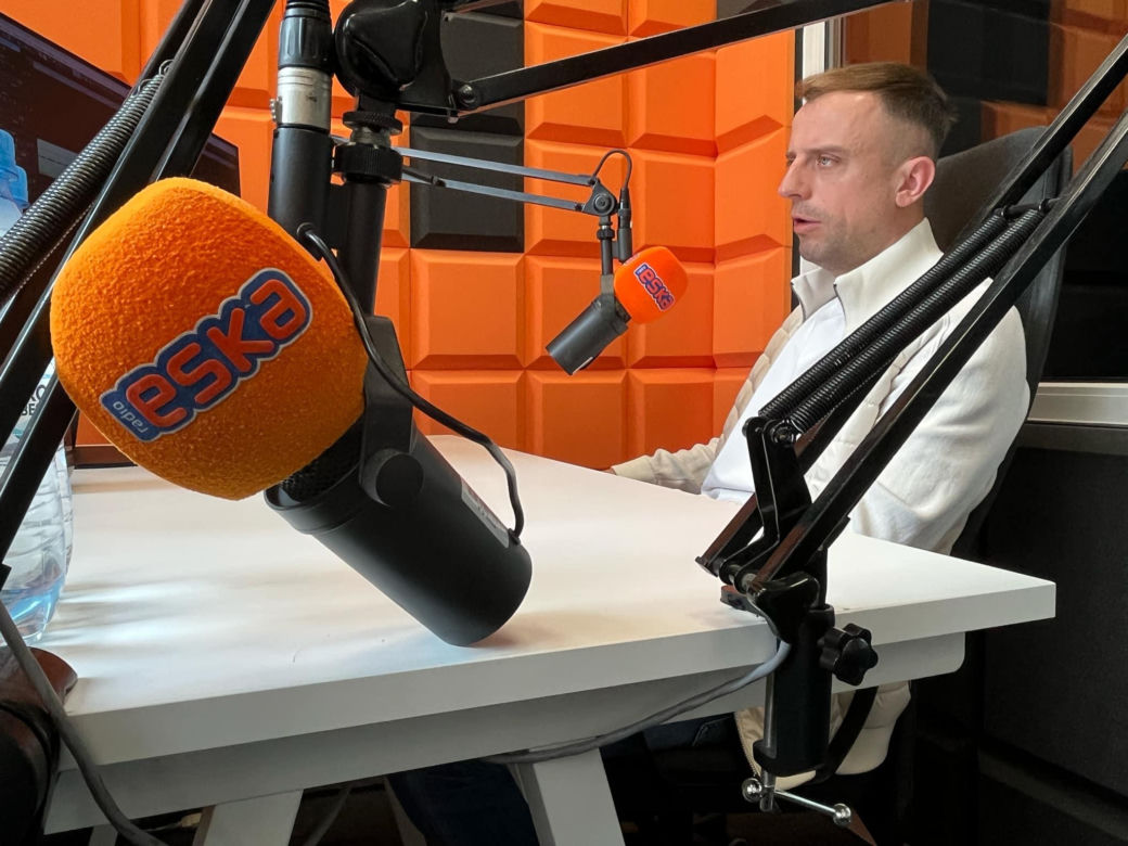 Kamil Grosicki w studiu Radia Eska