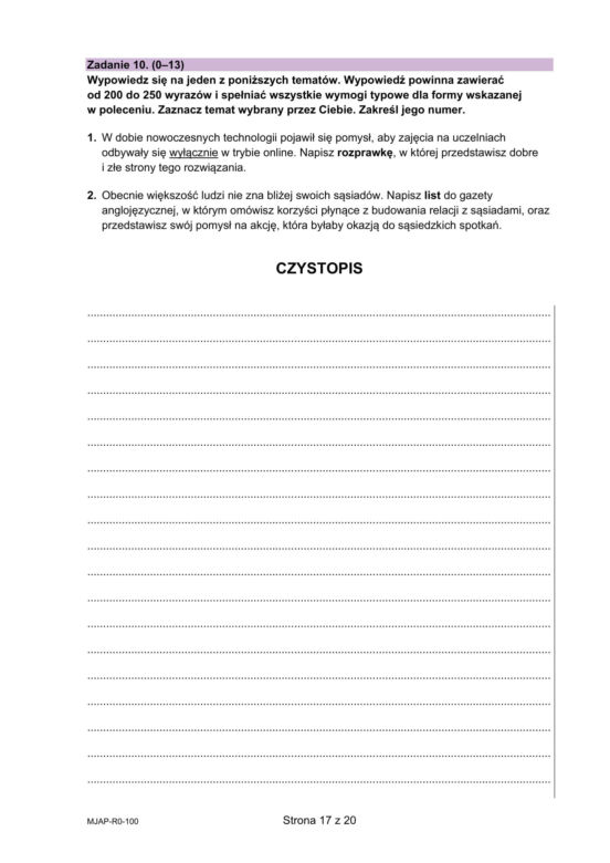 Matura 2025: angielski rozszerzony 8.05.2025. Arkusze CKE, poziom rozszerzony [Formuła 2023]