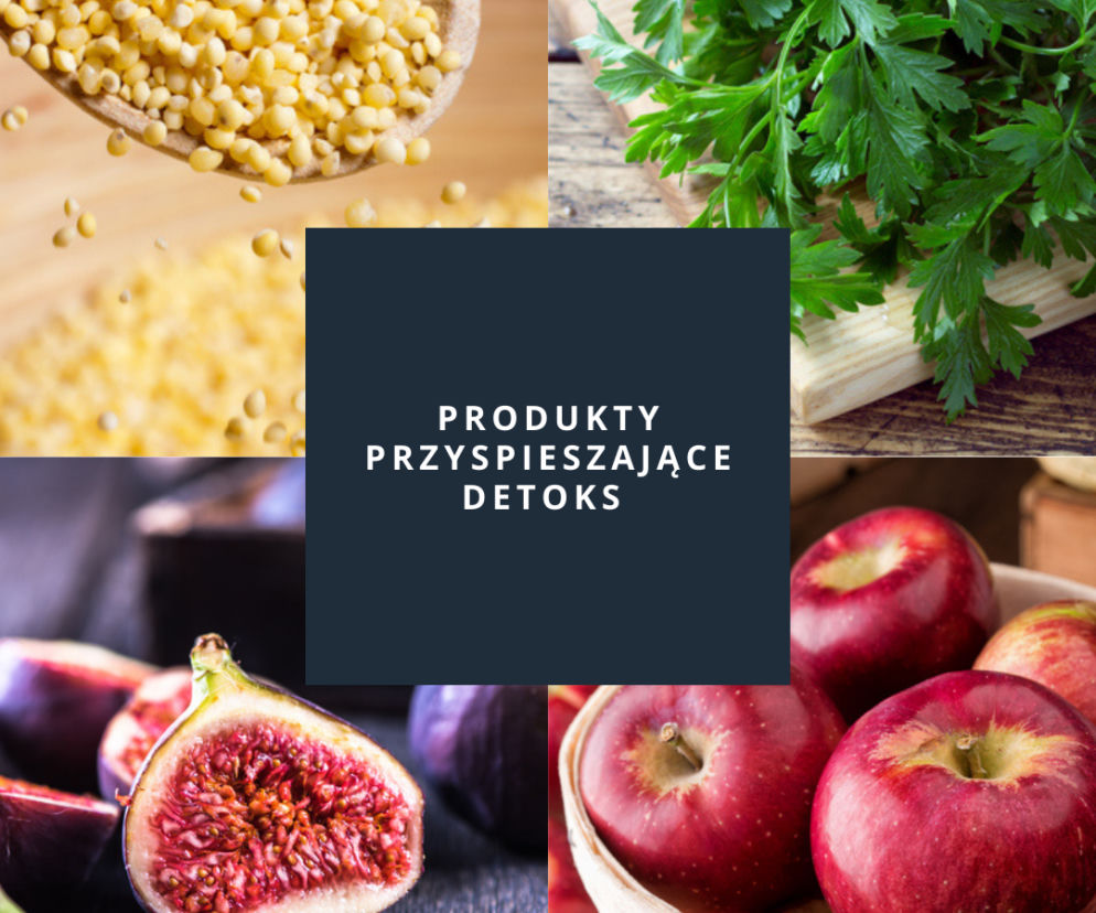 Produkty przyspieszające detoks - kolaż