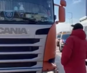 Filip Chajzer + Tiry na przejściu granicznym