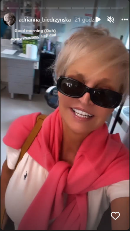 Barwy szczęścia. Adrianna Biedrzyńska (Małgorzata) na planie