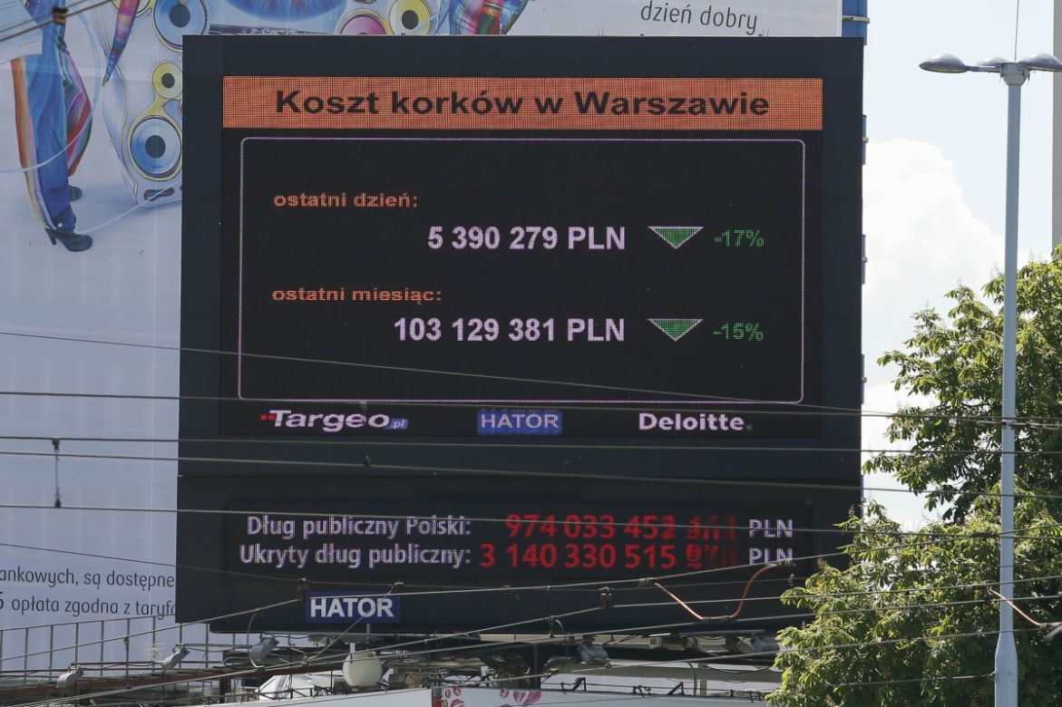 Licznik kosztów korków w Warszawie