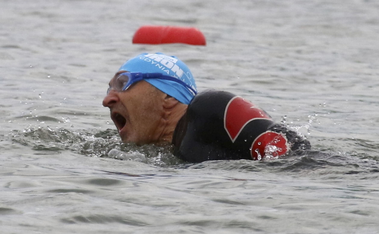 Kazimierz Marcinkiewicz na zawodach Enea Ironman w Gdyni