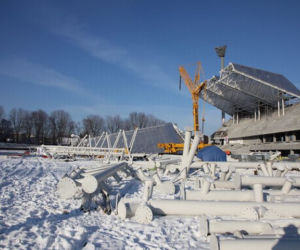 Stadion miejski w Rzeszowie - trybuny w budowie 