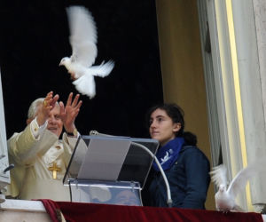 Gołąbek zwiał przed papieżem 