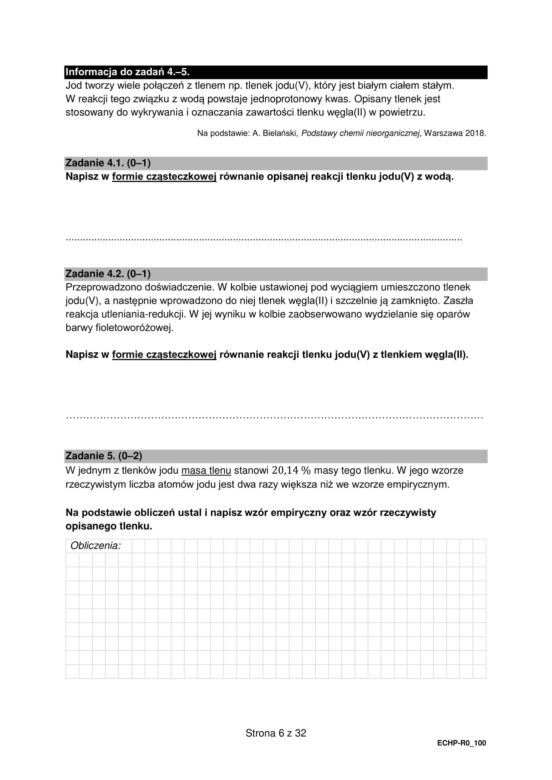 Matura 2025 chemia rozszerzona - arkusz CKE 16.05.2025 - Formuła 2015