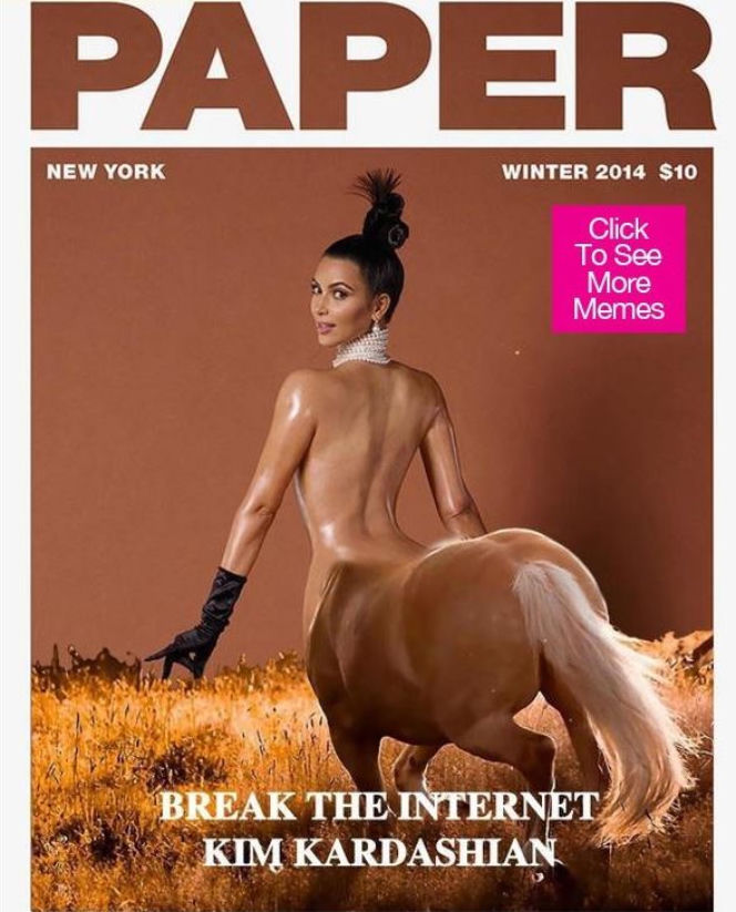 internet śmieje się z okładki z kim kardashian.