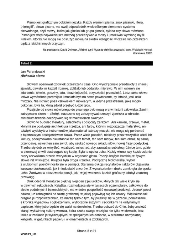 Matura próbna 2023 język polski - arkusz CKE