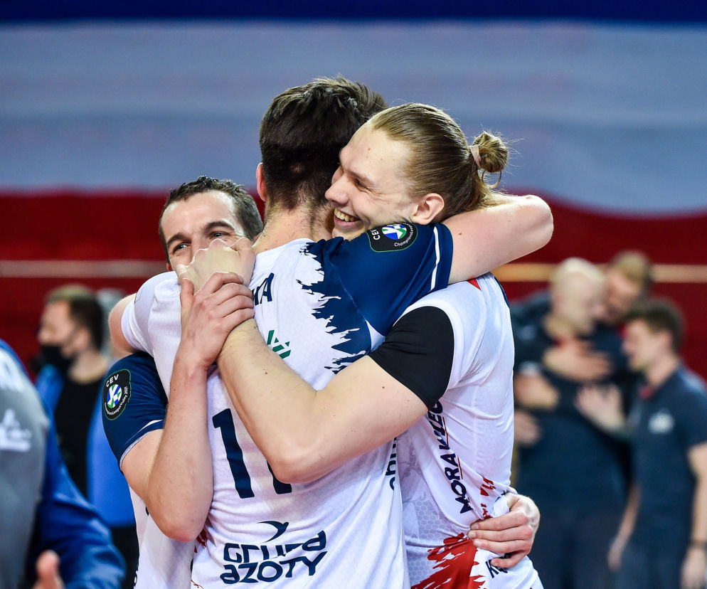 Siatkówka, Liga Mistrzów, Zaksa Kędzierzyn, Zenit Kazań, siatkarze, Aleksander Śliwka, Jakub Kochanowski, Benjamin Toniutti,, radość