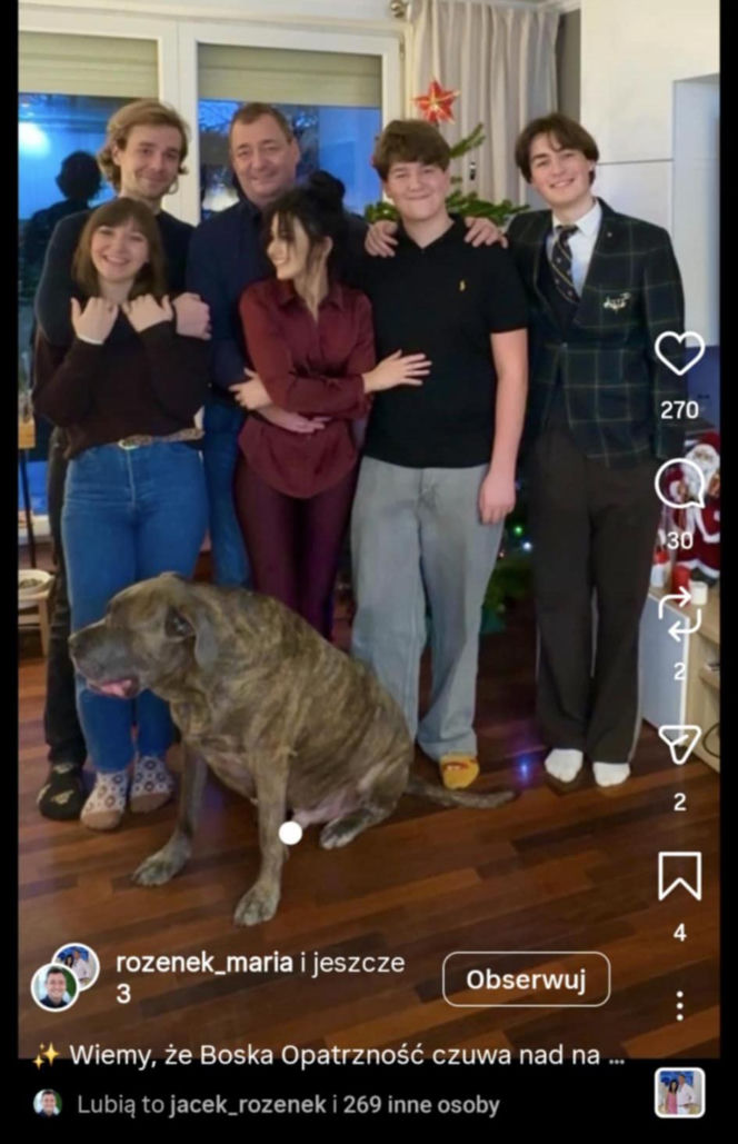 Jacek Rozenek - święta z żoną i synami