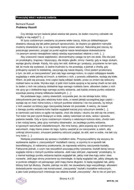 Matura 2026: filozofia 8.05.2026r. Arkusze CKE, poziom podstawowy [Formuła 2023]