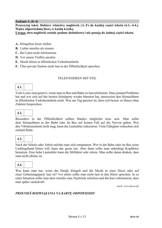 ARKUSZE CKE - Matura j.niemiecki- poziom podstawowy 2019 - co było na maturze z niemieckiego?