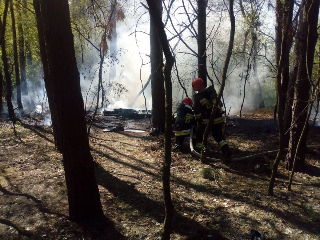 Pożar koczowiska na Piątkowie