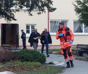 Próbna ewakuacja w zamojskim rolniczaku