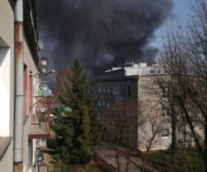 Pożar w fabryce Fameg w Radomsku
