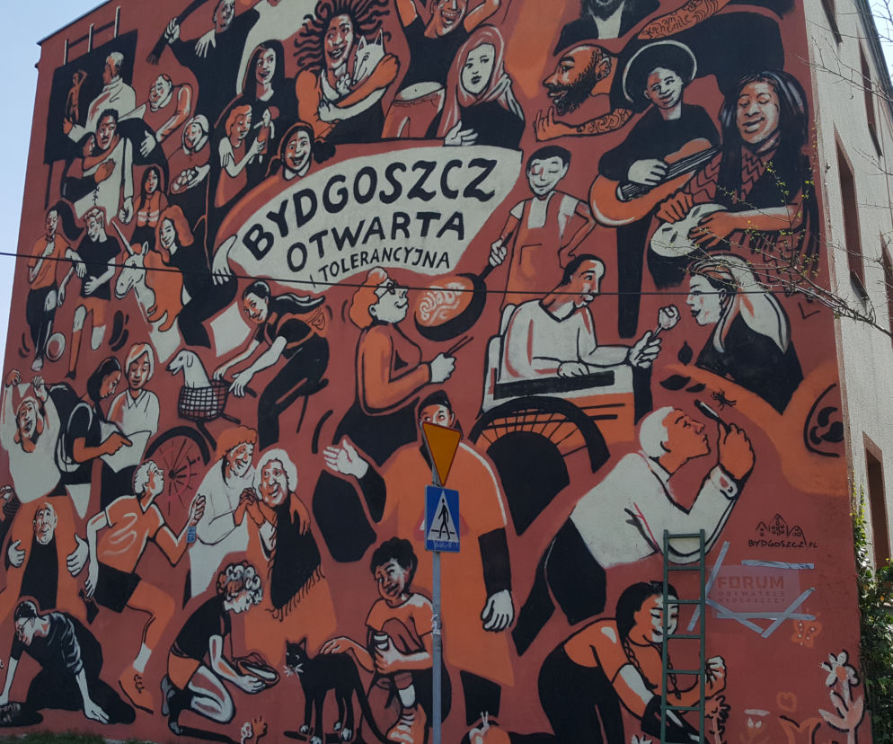 Odsłonięto nowy mural Bydgoszcz otwarta i tolerancyjna