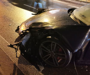 Porsche 911 rozbite na Trasie Toruńskiej