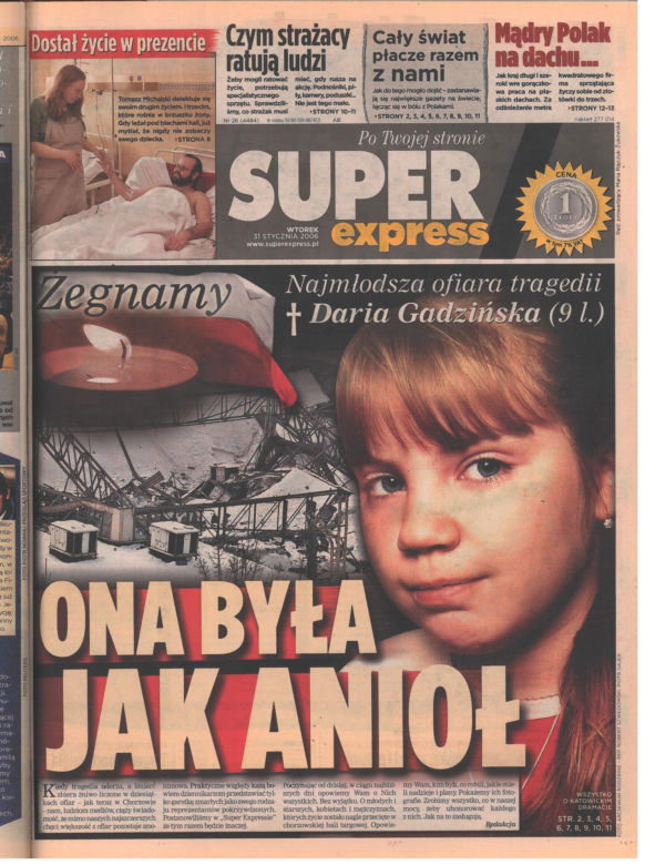 Zawalenie hali w Katowicach - archiwalne wydania "Super Expressu"