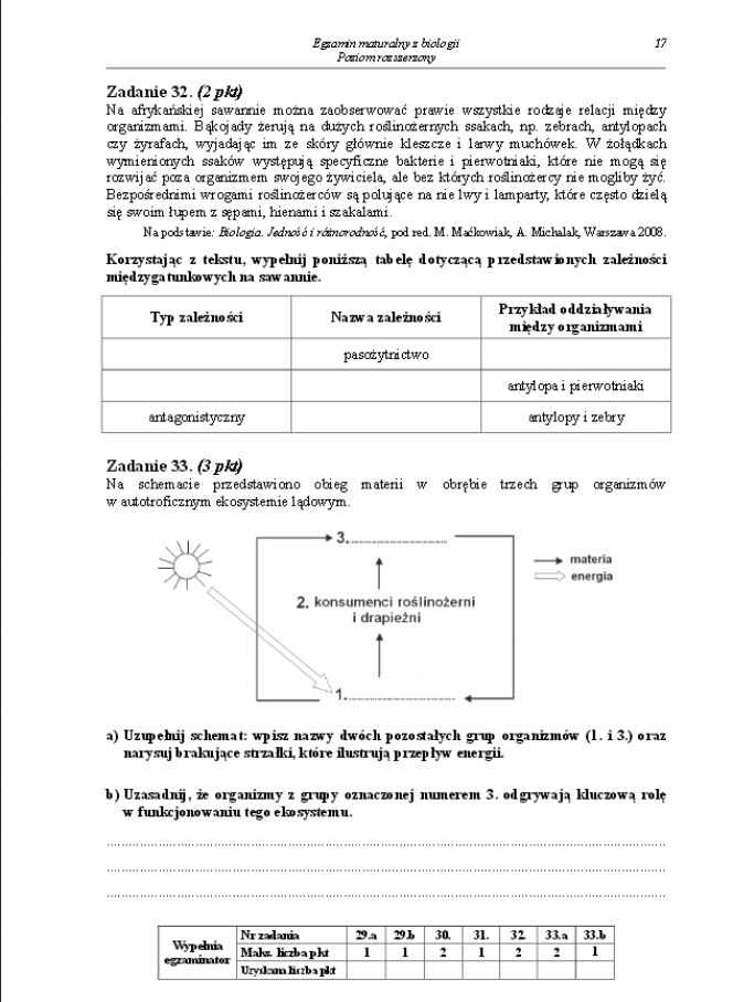 Arkusz biologia rozszerzony matura 2014