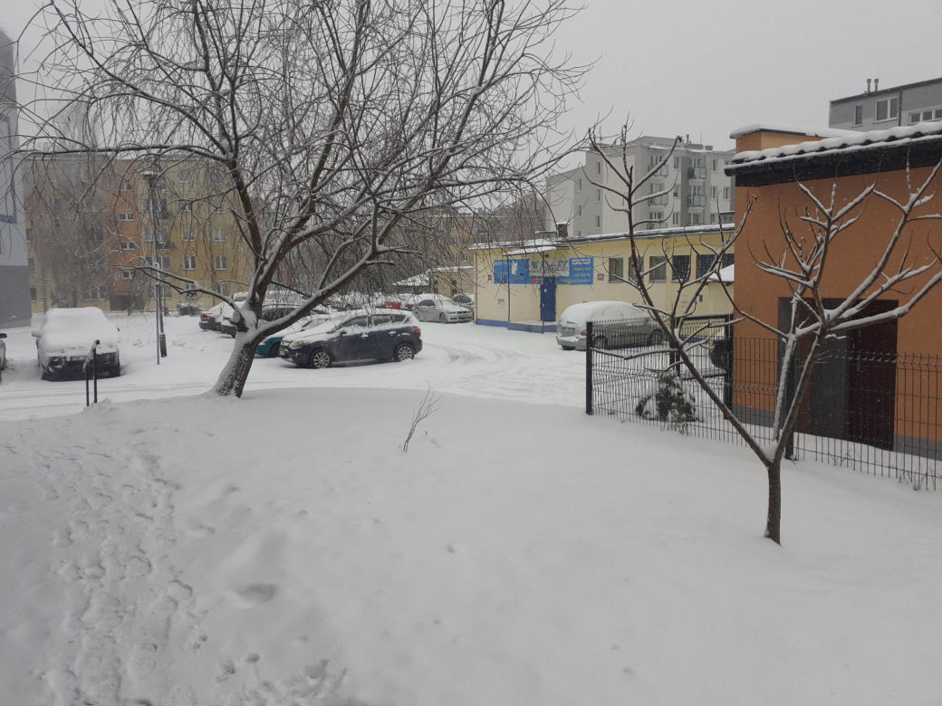 Starachowice pod śniegiem, na drogach trudne warunki do jazdy