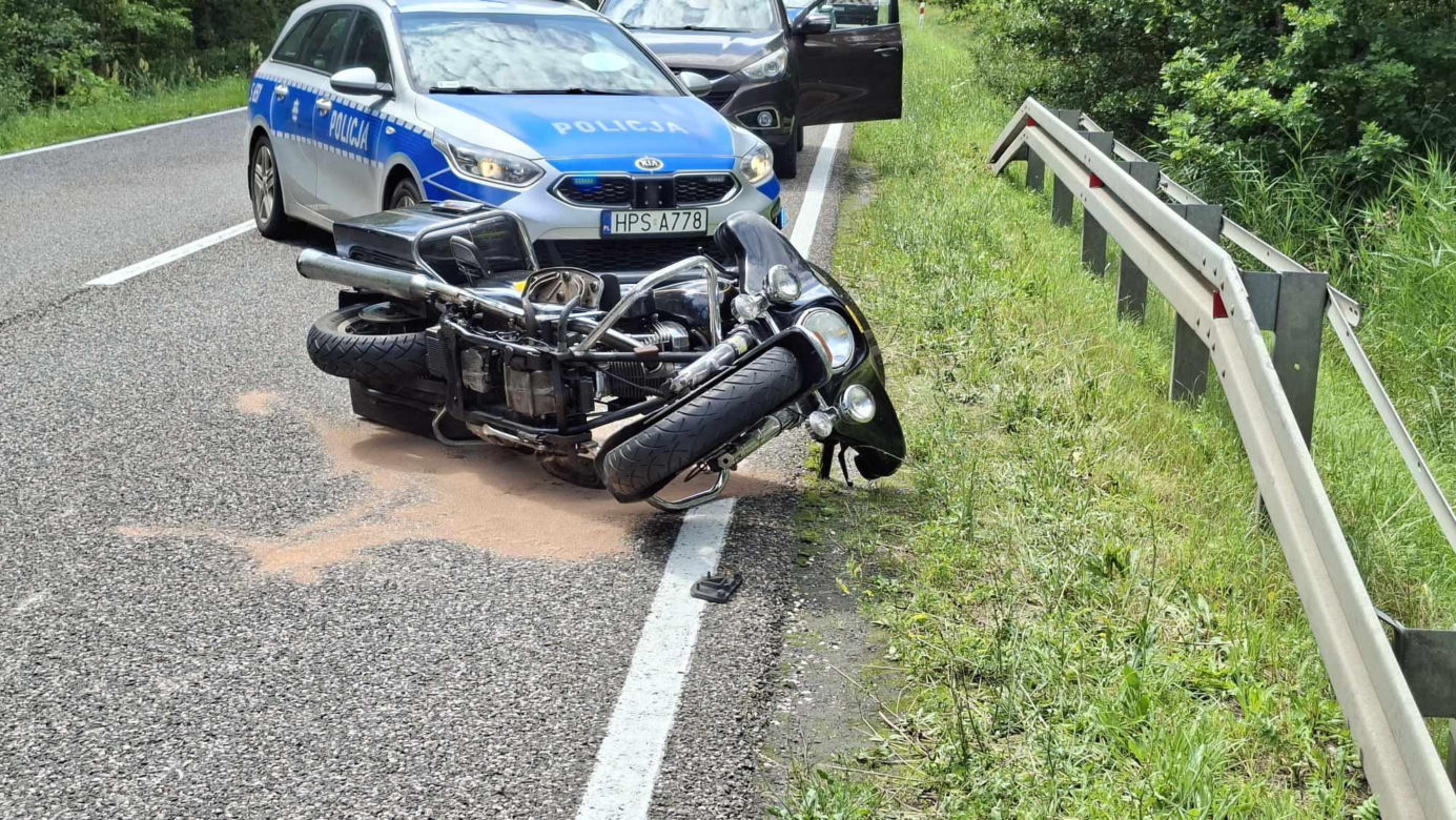 Wypadek w Krynkach, w Gminie Brody. Ranny motocyklista w szpitalu