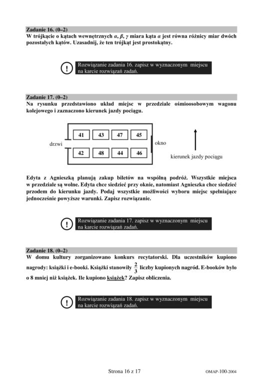 Egzamin ósmoklasisty 2020 - ODPOWIEDZI z matematyki